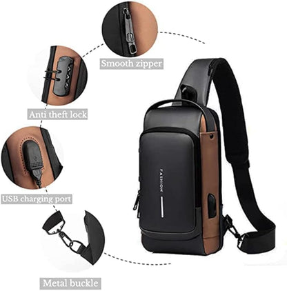 Multifunctional Chest Bag | Anti Theft Bag with USB Charging Port