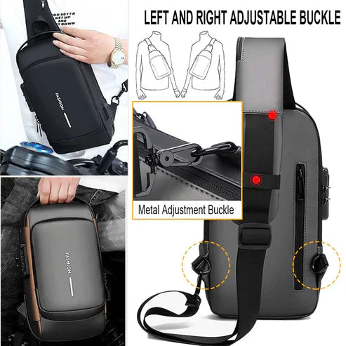 Multifunctional Chest Bag | Anti Theft Bag with USB Charging Port