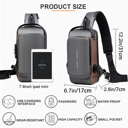 Multifunctional Chest Bag | Anti Theft Bag with USB Charging Port