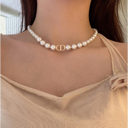 Beautiful Pearl Charm Korean Elegant Necklace For Girls