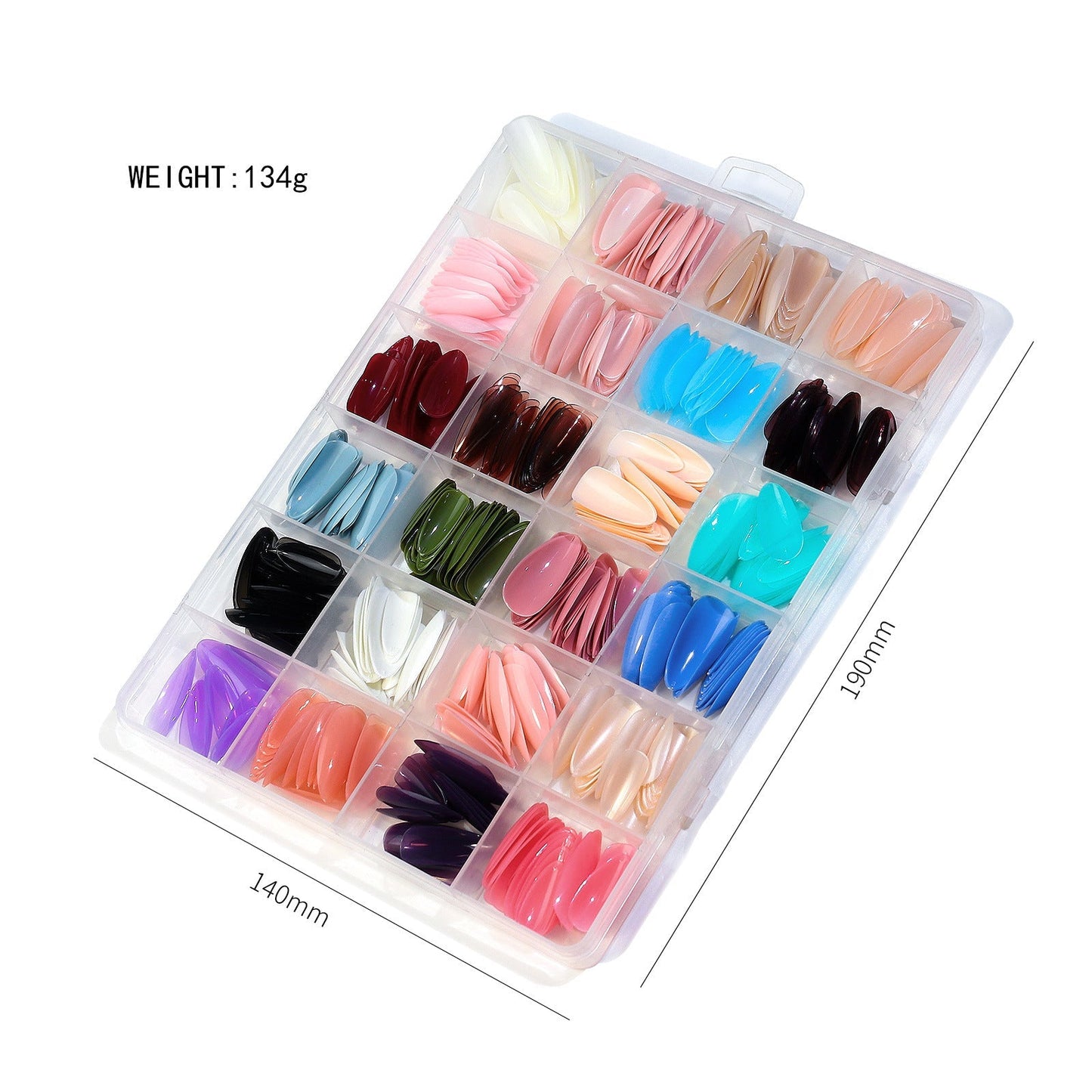 576 Pcs set Colorful Nails ( 24 Solid Colors )